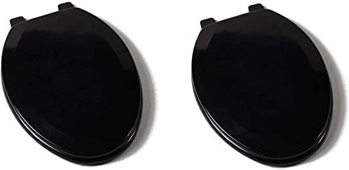 Comfort Seats C1B4E290 Deluxe Molded Wood Toilet Seat, Elongated, Black (Pack of 2)