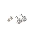 Platinum Plated Cubic Zirconia Pave Setting Halo Drop Earring, Cubic Zirconia Stud Earrings (Platinum Plated 1CT Round Cut)
