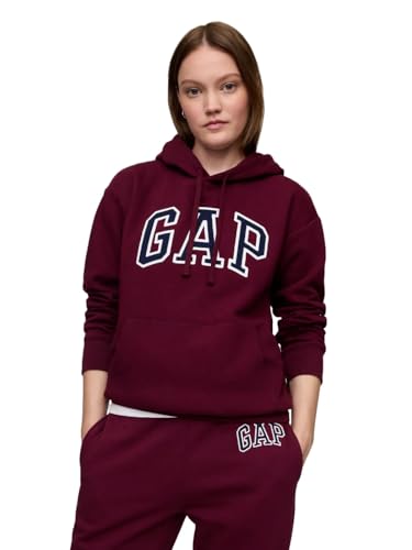 GAP womens Logo Hoodie Sweatshirt, Ruby Wine, XX-Small US