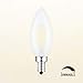 CRLight 6W Dimmable LED Candelabra Bulb 4000K Daylight White, 60W Incandescent Equivalent 600LM, Replace 12W Compact Fluorescent CFL Bulbs, E12 Base C35 Frosted Glass Torpedo Candle Bulbs, Pack of 6