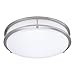 Lunabode LED Double Ring Dimmable LED Ceiling Light, Flush Mount, Porch & Room Lights, 22W (100W Eq) 1800lm, 2700K, Brushed Nickel, ETL (14