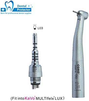 COXO SOCO Dental High Speed Air Turbine,6 Holes,Optical Fiber,Triple Water, Germany Bearing for Dentist (Fit Into KAVO)