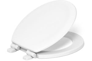 KOHLER Stonewood Quiet-Close, Round Toilet Seat Soft Close, Durable Wood, Easy Installation, Universal Fit, Home Essentials, White Finish, K-20467-0