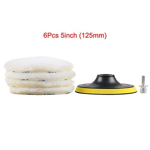 ELECTROPRIME 6pcs 7'' Wool Buffing Pad Detailing Polishing Polisher Buffer  Pad Car Polisher - Car And Bike Care