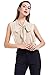 AUQCO Women's Chiffon Blouse Business Button Down Shirt for Work Casual with Long Sleeve/Sleeveless Beige