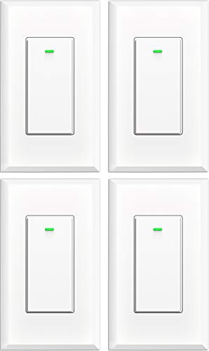 Smart Light Switch, Smart WiFi Switch No Hub Required, Phone Remote Control Wireless Decora Switch, Requires Neutral Wire, Timing Schedule, Compatible with Alexa and Google Home KULED K36 4Pack