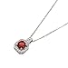 Simulated Birthstone Necklace Halo Lab Simulated Diamond Square Pendant Jewelrys for Women Love Necklace
