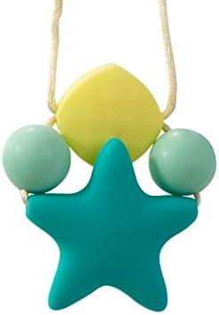 Stimtastic Chewable Silicone Star Pendant Necklace Nontoxic BPA and Phthalate Free, Turquoise