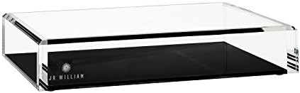 JR William Modern Decor Acrylic Tray, Authentic Acrylic Crystal Clear & Soho Black Tray, Decorative Tray, Valet Tray, Desk Tray & Vanity + Dresser Organizer Tray in Luxury Gift Box Packaging