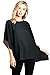 Modern Kiwi Opaque Chiffon Caftan Poncho Tunic Top Black One Size