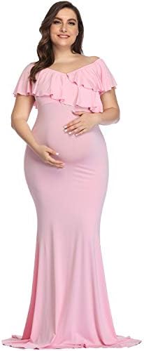 amazon pink maternity dress BATHGOWN Pink Maternity Tulle Dress Blush Bridal Robe Fluffy Long Dressing Gown for Photoshoot at Amazon Women's Clothing store