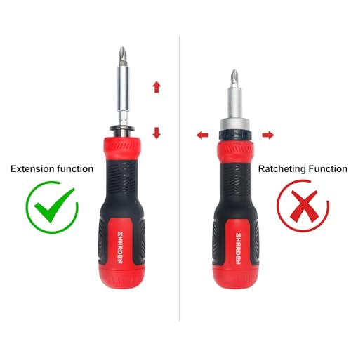SHARDEN Multi Screwdriver 13-in-1 Screw Driver Adjustable Screwdriver Set Multitool All in One with Torx Security, Flat Head, Phillips, Hex, Square and 1/4 Nut Driver