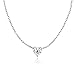 Ice Gems Sterling Silver Small Dainty Heart Genuine, Simulated Gemstone or Cubic Zirconia Choker Necklace