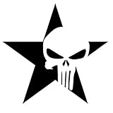 Punisher /Jeep Military Star Sticker Vinyl /Decal | Punisher Star Decal | Black | 5 In Decal | KCD235