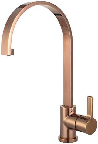 Coral 16" Single Handle High Arc 360 Degree Swivel Solid Brass Kitchen Sink Faucet, Brushed Rose Gold