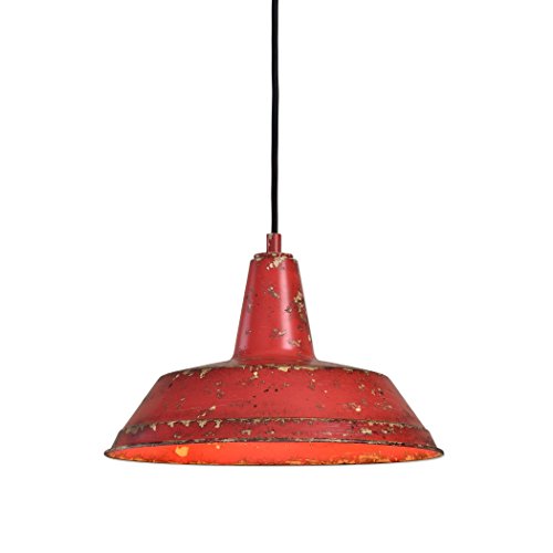 Buy Distressed Industrial Red Round Pendant Light Kitchen Rustic