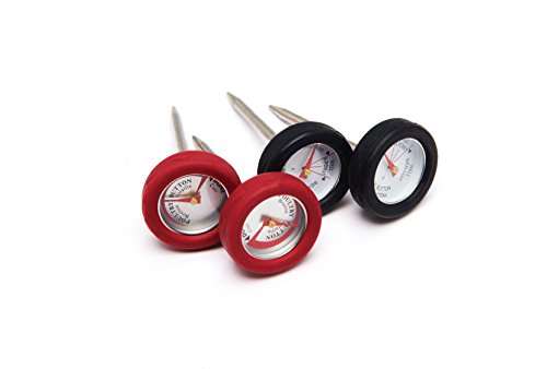 GrillPro 11381 4-Piece Min Meat Thermometers with Bezel