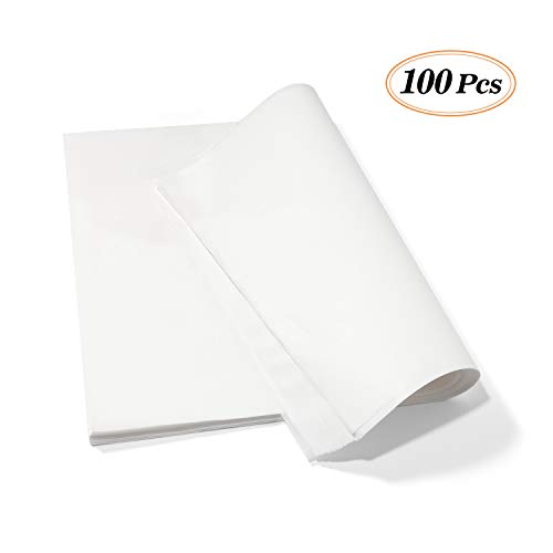 Parchment Paper Baking Liner Pan liner White Precut Non-stick Square Baking Paper for Baking, Cookies and Hamburger, 100 counts,11.8"x15.7''