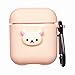 Logee Yellow Bear Case for Apple Airpods Charging Case,Cute Silicone 3D Cartoon Airpod Cover,Soft Protective Accessories Kits Skin with Carabiner,Character Cases for Kids Teens Girls Guys (Airpods)