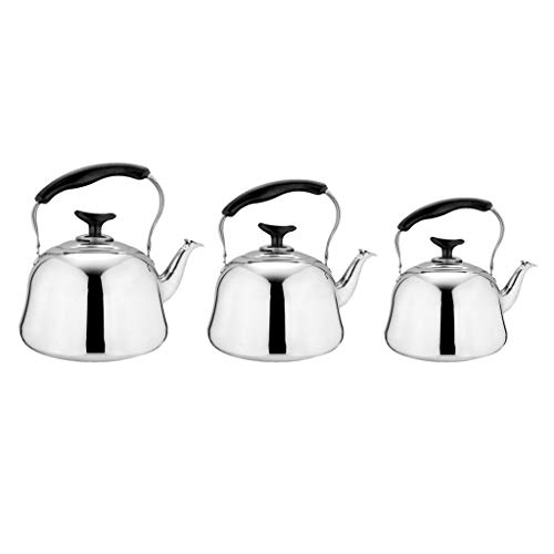 Fenteer Whistling TeaKettle Teapot Stainless Steel Tea Pot Kettle Stove Top Tea Maker Metal Teapots for Home Kitchen Restaurant, SIlver, 3 Sizes to Choose - 1L - Thumbnail 3