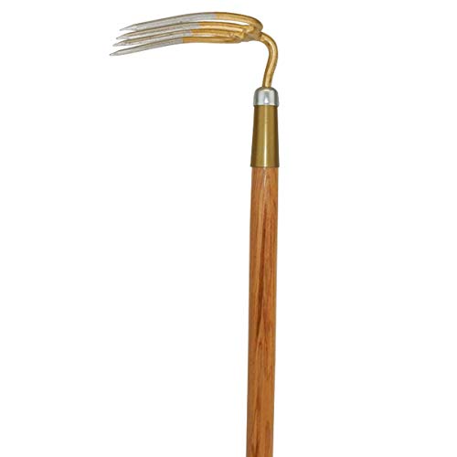 SHW-FIRE 4-Zinken Dunghacke, 135 cm Eschenholzstiel für die Auflockerung und Belüftung von Böden, für die Ernte oder andere Gartenarbeiten – Bild 5