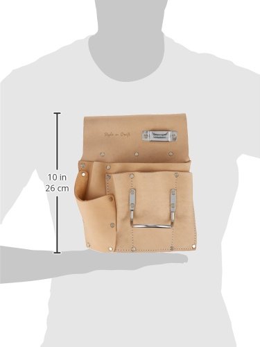 Style n Craft 92-485 6 Pocket Drywall Hanger's Tool Pouch in Heavy Duty Grey Top Grain Leather for right handers - Thumbnail 2