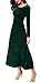 Urban CoCo Women's Elegant Long Sleeve Ruched Velvet Stretchy Long Dress (XL, Green)