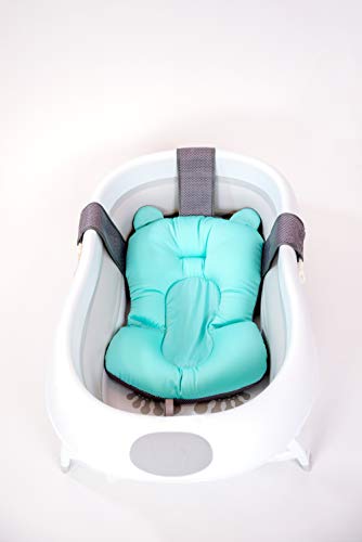 Baby Brielle 3-in-1 Portable Collapsible Infant to Toddler Space Saver Foldable Bath tub - Anti Slip Skid Proof - with Cushion Insert & Water Rinser for Bathing Newborns - Thumbnail 2