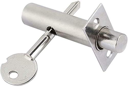 1 Pcs Security Door Bolts Thumb Turn Key Sets with Strong Bolt Rack Bolts