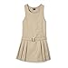 French Toast  Girls' Side-Pleated Jumper with Faux Belt, Khaki, 4,Little Girls