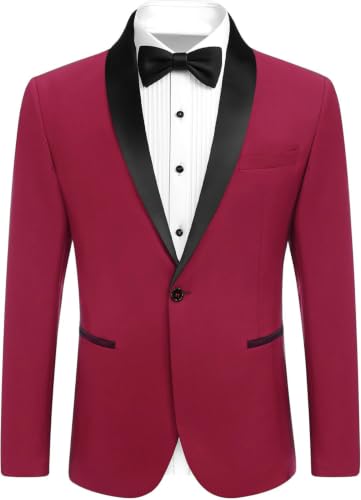 Runcati Mens Tuxedo Jacket One Button Dress Suit Wedding Dinner Prom Blazer at Amazon
