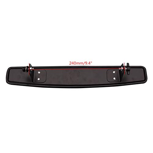 WOOSTAR 15" Wide Center Rear View Mirror with 1.75" Clamps Replacement for ATV UTV Yamaha Viking, POLARIS RZR, Can-am Commander Motorcycle Dirtbike Black