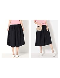 Soojun Pantalones de algodón para dama, corte holgado, pierna ancha