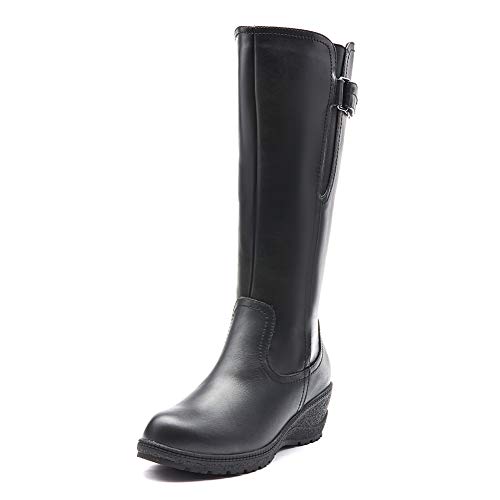 Comfy-Moda-Womens-Waterproof-Winter-Boots-Leather-Fur-Lined-Side-Zipper-Jade