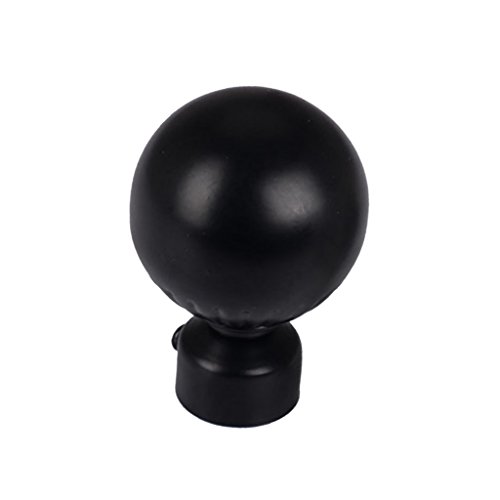 Blesiya 1PC/Pack 28mm Dia. Metal Curtain Pole Finials Window Drape Rod Ends Caps 14 Styles Available - B Style Black