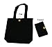 Simple Ecology Organic Cotton Reusable Folding Tote with Loop & Button Closure - Black 3 Pack (shopping & grocery bags, washable, foldable, craft & gift bag, handbag, handles, loop & button closure)