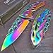 kim eshop MTECH Ballistic Rainbow Skeletonized Flame Blade Spring Assisted Opening Knife!!