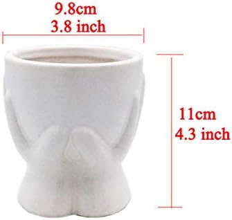 Face Planter - Matte White Face Flower Pot Human Head Home Decorative Vase Flower Succulents Pot Planters Large Mouth Vase Potted Plants Pots