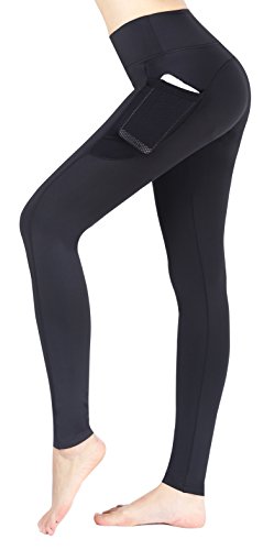 Neonysweets Women's Workout Leggings with Pocket Running Yoga Pants Black S