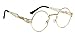 WebDeals - Round Circle Vintage Metal Sunglasses Eyeglasses Bold Design Decorated Frame and Nose Piece (Gold, Clear 49mm)