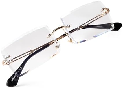 Frameless Transparent Sunglasses Rectangle Rimless Sunglasses