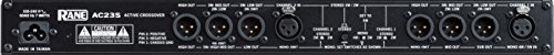 Rane Active Crossover,  Stereo 2 or 3-Way, or Mono 4 or 5-Way; Linkwitz-Riley Alignment with 24 dB per Octave Slopes; Black; 1.75"H x 19"W x 5.3"D Overall Dimensions (AC 23S)