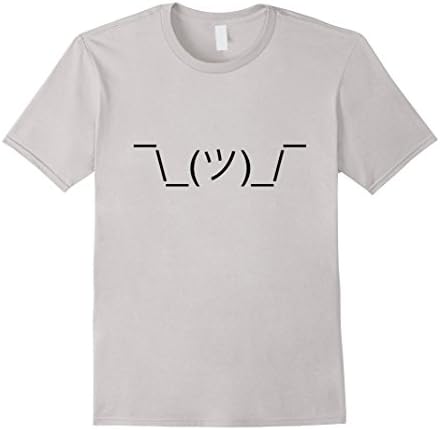 Mens Whatever Meh ASCII Art Shirt Medium Silver