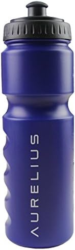 Aurelius BPA Free Bicycle Water Bottle with Push/Pull Lid,for Bike Cycling Running Camping Yoga Gym (Blue+Logo)