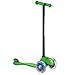 Globber 3 Wheel Kick Scooter with Patented Steering Lock and Optional LED Light Up Wheels (Green/Black LED Wheels)