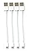 4pcs Pack - USB Data and Charging Short Cable (5 inches long) Compatible with Apple iPhone 5, 5S, 6, 6S, 6 Plus, 6S Plus, 7, 7 Plus, iPad Air, iPad Mini and iPod Touch (White)