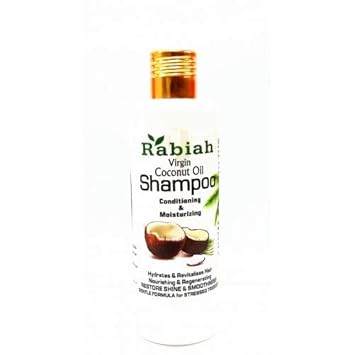 Rabiah Virgin Coconut Oil Shampoo Conditioning & Moisturizing For Dry or Frizzy Hair, men and women, 200 ml
