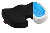 Seat Cushion Car Office Chair - Memory Foam Gel-Enhanced, Ergonomically & Large Designed Pillow for Sciatica, Tailbone, Coccyx Back Pain, And Relief, Comfort - Seat Cushion Car Office Chair - Black