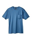 Hanes 5190 Unisex Beefy-T100% Cotton T-Shirt with Pocket Denim Blue X-Large, Online Clothing Store