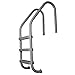 SAFTRON 3 Rung Step Ladder Metal Swimming Pool Handrail with Polymer Coat Finish for Fresh and Saltwater Inground Pool, Graphite Gray